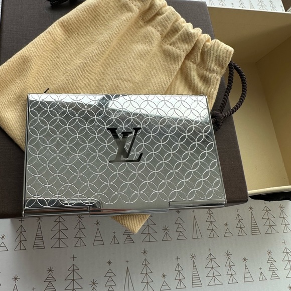 LOUIS VUITTON M65227 Porte Cult Card Case Metal Silver USED - Picture 8 of 10